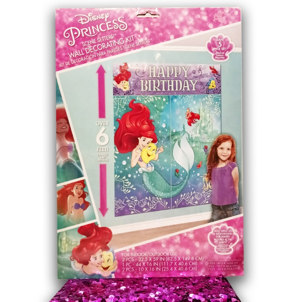 Little Mermaid Birthday Wall Decorating Kit by Disney featuring Ariel.
